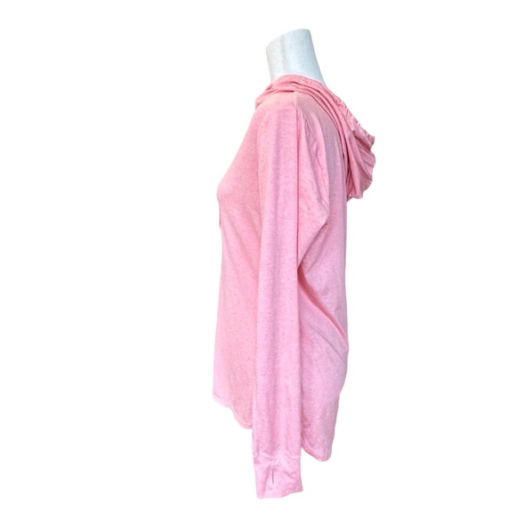 Reebok Womens Lightweight Long Sleeve Hooded Pullover Peachy-Pink Size Medium - Picture 3 of 13
